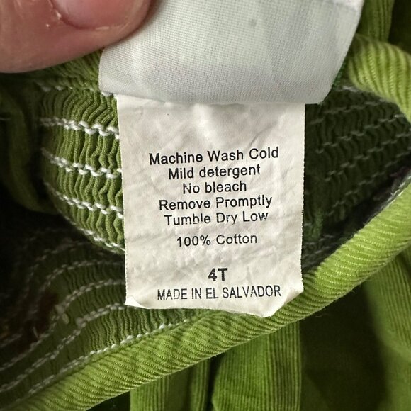 Zuccini Girls Size 4T Smocked Mallard Duck Embroidered Green Corduroy Dress - Picture 6 of 9